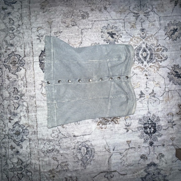 Y2K Gas Jeans Striped Corset Top with Button Details - Picture 1 of 4